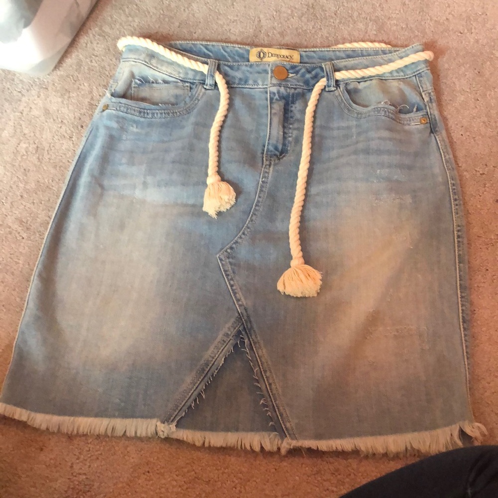 Vintage y2k denim democracy skirt NWOT